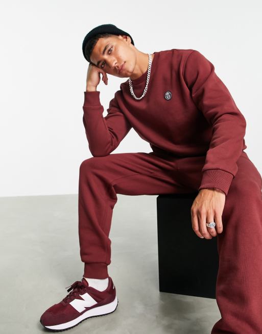 Sergio Tacchini joggers with logo in burgundy