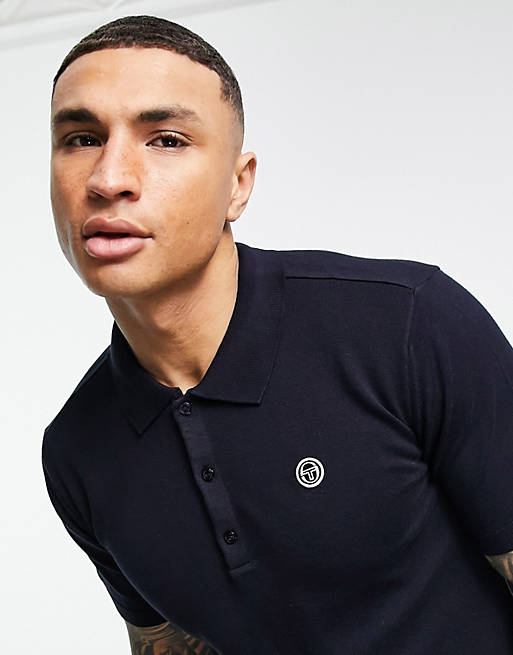 Sergio Tacchini knitted polo in navy 
