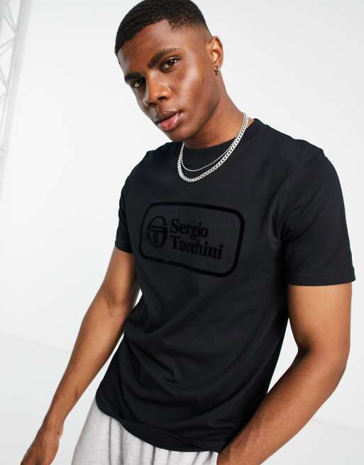 Sergio Tacchini large logo t-shirt in black | ASOS