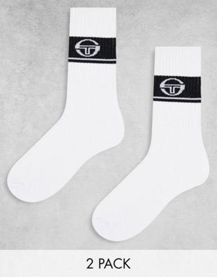 Sergio Tacchini logo socks in grey and white