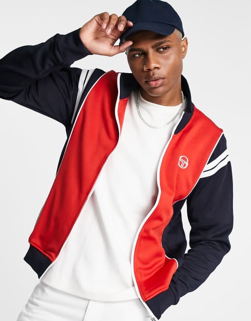 Sergio Tacchini – Marinblå träningsjacka med dragkedja