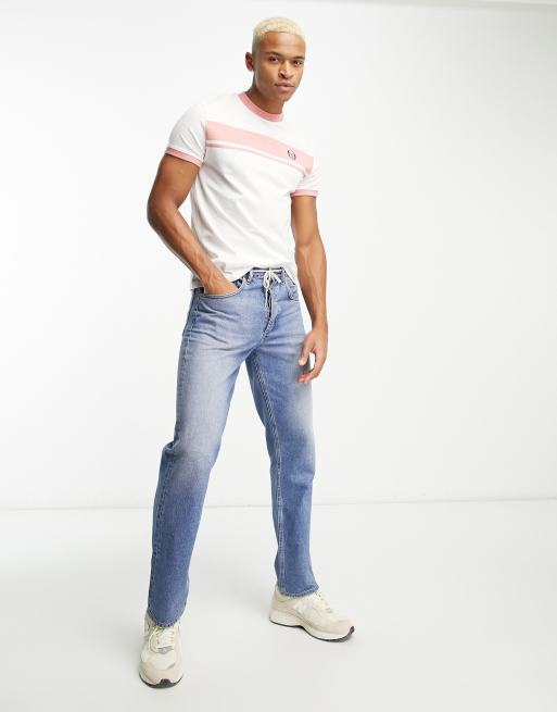 Sergio Tacchini Masters t-shirt with chest stripe in white and pink, 3 of 4