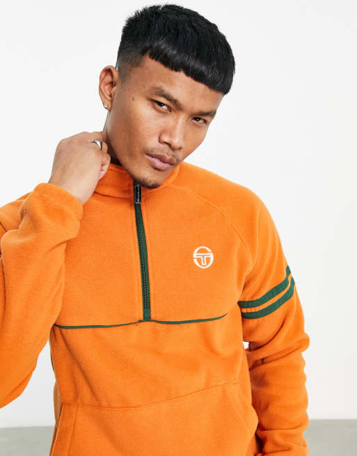 Sergio Tacchini – Orange fleece med dragkedja vid halsen och logga, 4 av 4