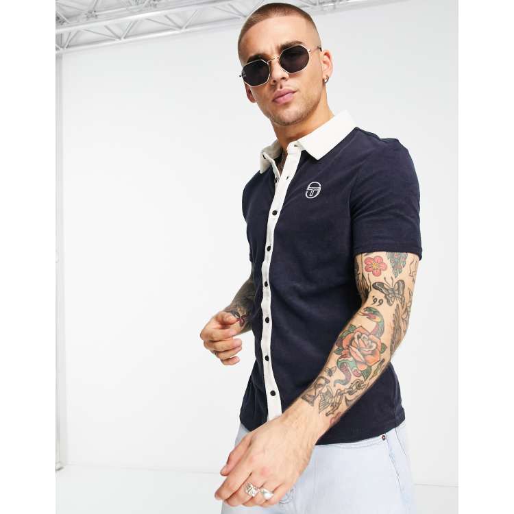 Sergio Tacchini Polo boutonn Bleu marine ASOS