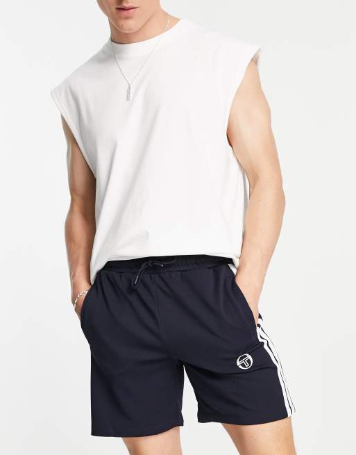 Sergio Tacchini - Short met logobies in marineblauw