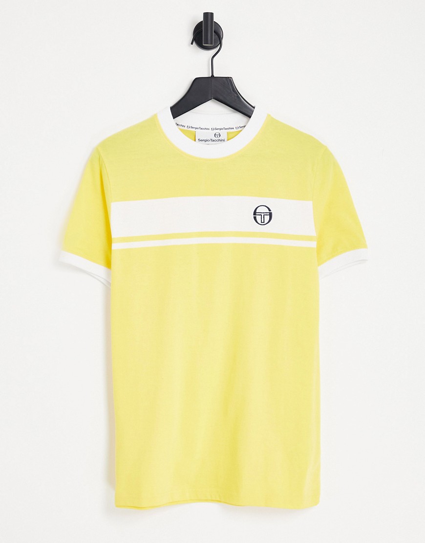 Sergio Tacchini striped logo T-shirt in yellow