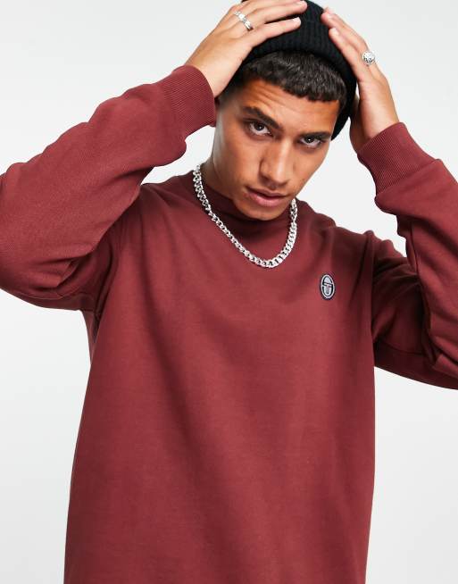 Sergio Tacchini sweatshirt with logo in burgundy | ASOS