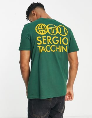 Sergio Tacchini t-shirt with back print in green - ASOS Price Checker