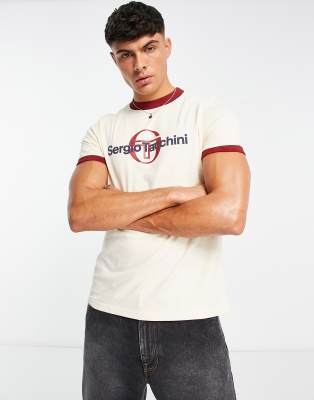 Sergio Tacchini t-shirt with large logo in ecru