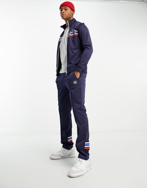 Sergio Tacchini Varena track pants with side stripe in navy ASOS