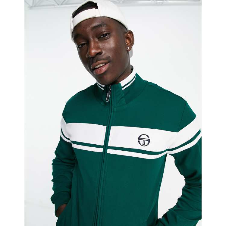 creencia Actriz transacción Sergio Tacchini zip through track jacket in green | ASOS