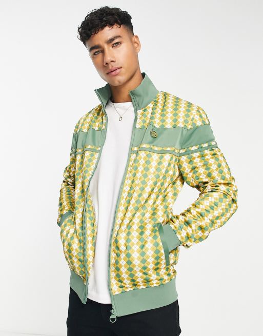 Sergio Tacchini zip through track top in yellow and green ASOS