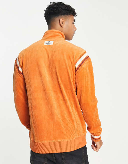 Sergio Tacchini zip through track top with boucle branding in