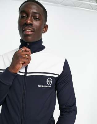 Sergio Tacchini zip up track jacket in white and navy | ASOS