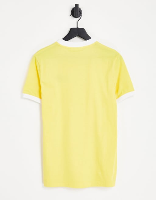 Sergio Tacchini – Żółty T-shirt z paskiem z logo, 3 z 4