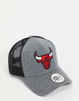 фото Серо-черная кепка из трикотажного материала new era chicago bulls-серый