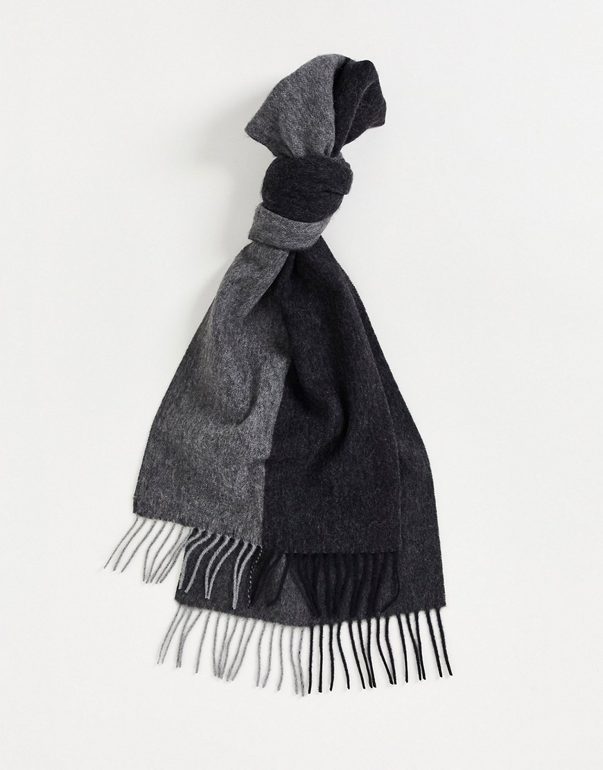 фото Серо-черный шарф из 100% шерсти selected homme-разноцветный