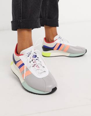 фото Серо-розовые кроссовки adidas originals-серый