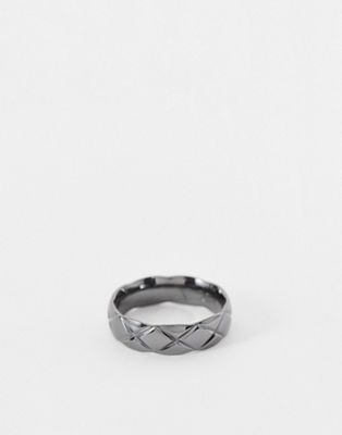 фото Серое фактурное кольцо из нержавеющей стали icon brand-серый