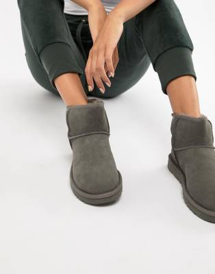 Серые ботинки UGG Classic Mini II 