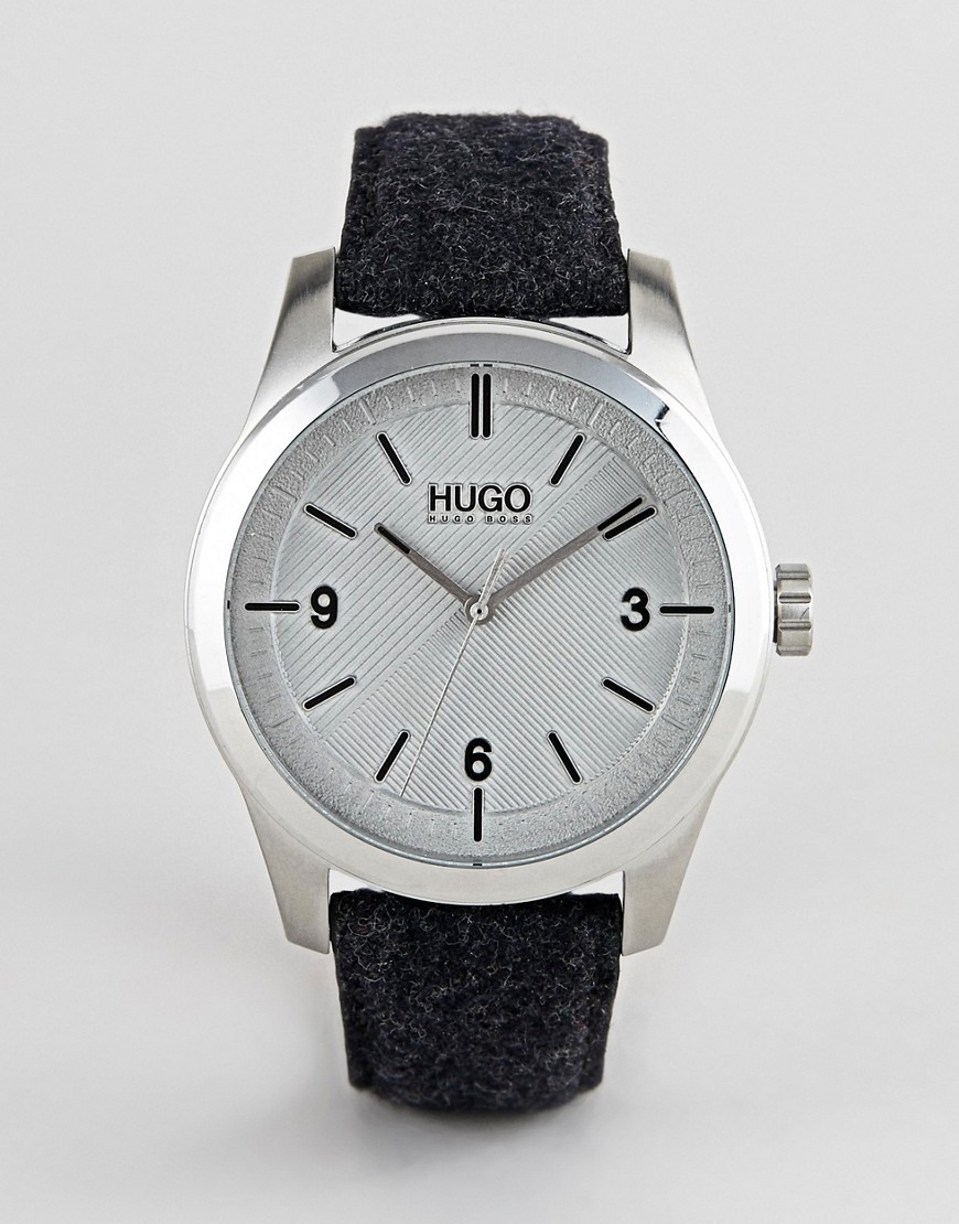 фото Серые часы с фетровым ремешком hugo 1530027-серый