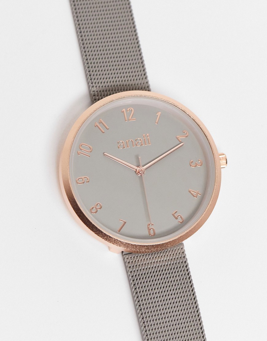 фото Серые часы с сетчатым браслетом anaii-серый