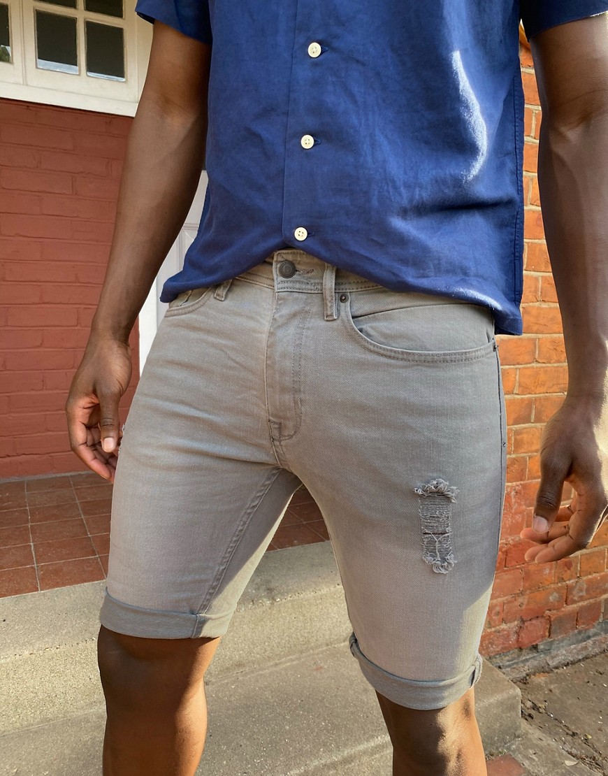 фото Серые джинсовые шорты burton menswear-серый