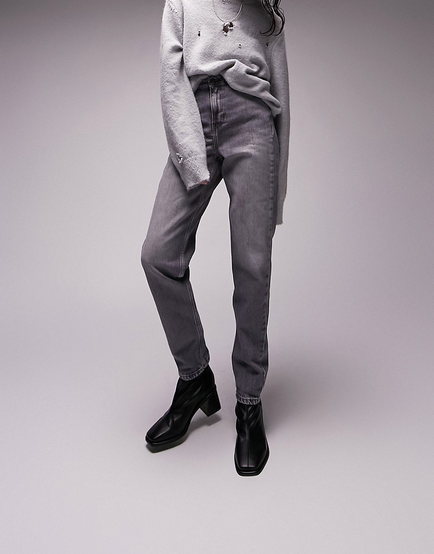 фото Серые джинсы в винтажном стиле из смесового переработанного хлопка topshop-серый