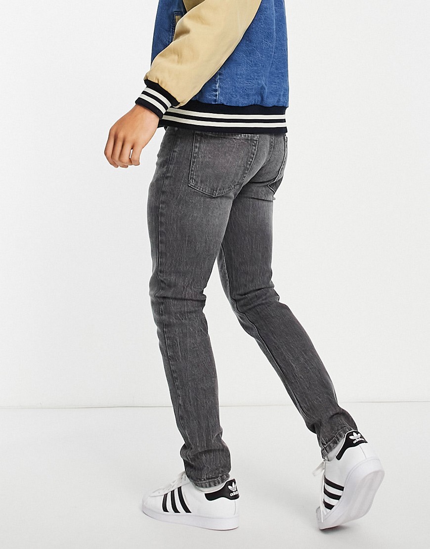 фото Серые эластичные зауженные джинсы topman-серый