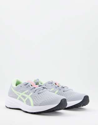 Бег  Asos Серые кроссовки с лаймовой отделкой Asics Running Patriot 12-Серый