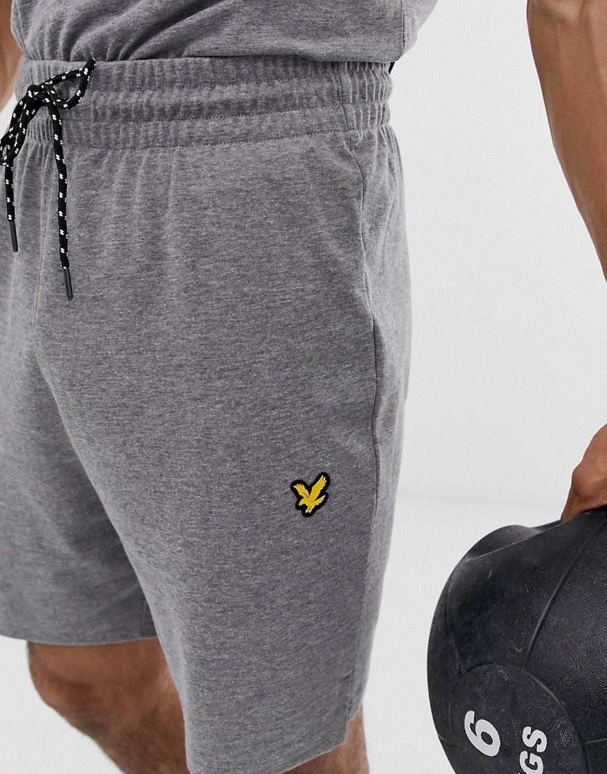 фото Серые легкие спортивные шорты lyle & scott fitness-серый