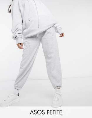 фото Серые меланжевые oversized-джоггеры для дома asos design petite-серый asos petite