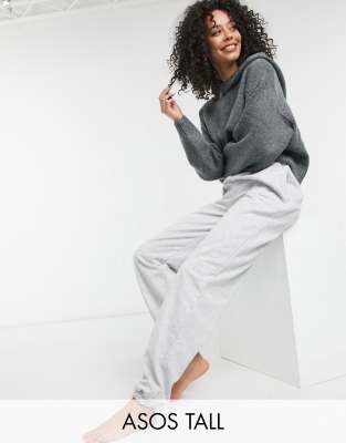 фото Серые меланжевые oversized-джоггеры для дома asos design tall-серый asos tall