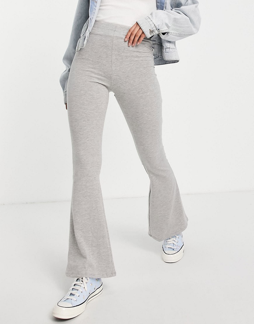 фото Серые меланжевые расклешенные брюки asos design-серый