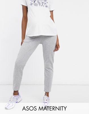 фото Серые меланжевые спортивные брюки с защипами asos design maternity-серый asos maternity