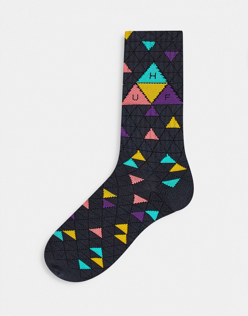 фото Серые носки с узором в виде треугольников huf-серый