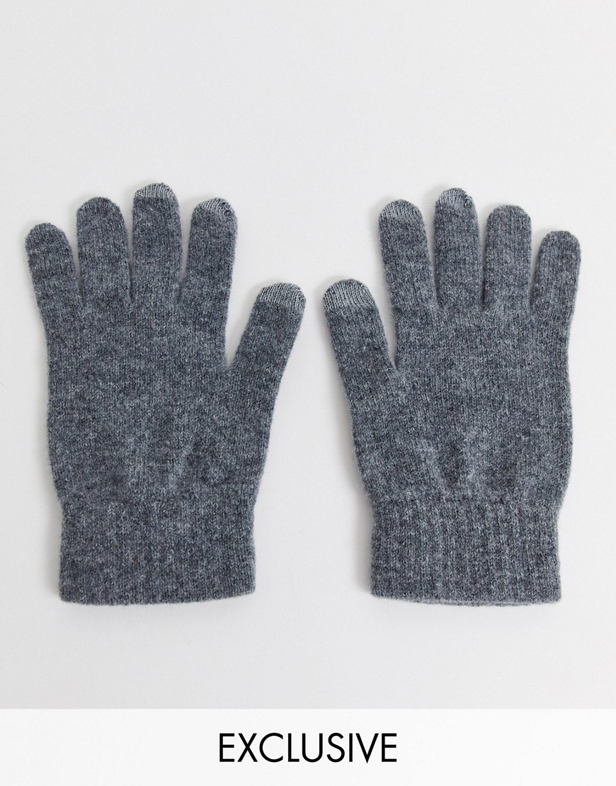 фото Серые перчатки для сенсорных гаджетов из овечьей шерсти glen lossie-серый
