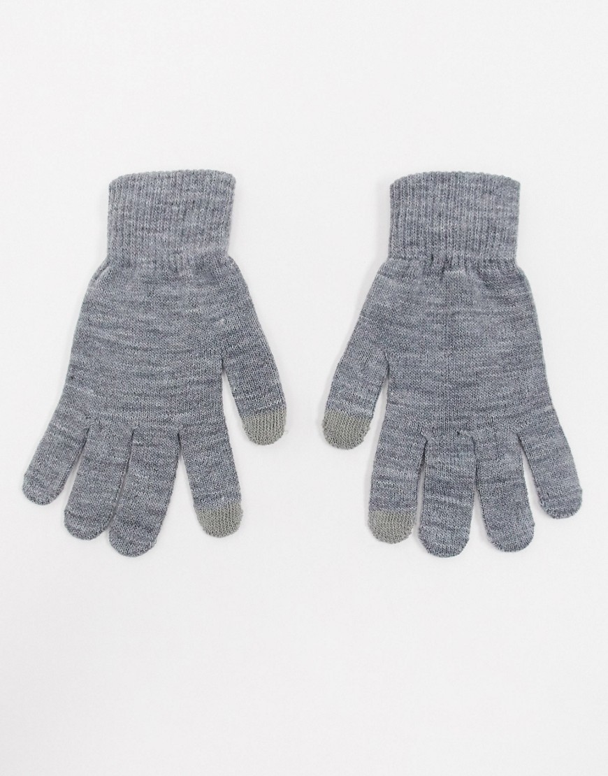 Серые перчатки с накладками для сенсорных экранов Glamorous-Серый