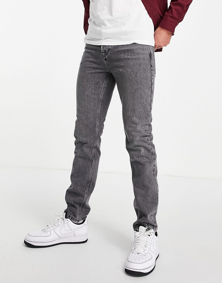 фото Серые прямые джинсы topman-серый