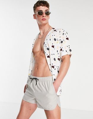 фото Серые шорты для плавания и бега с молнией на заднем кармане asos design-серый