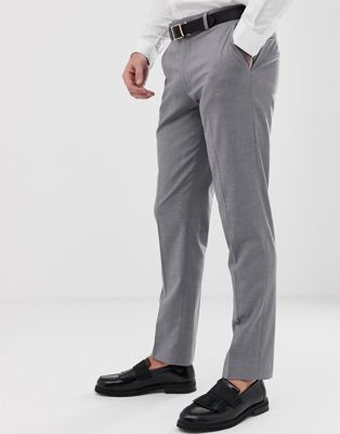 Супероблегающие серые мужские классические брюки ASOS