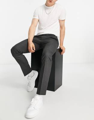 Брюки скинни Серые строгие брюки зауженного кроя в клетку River Island-Серый