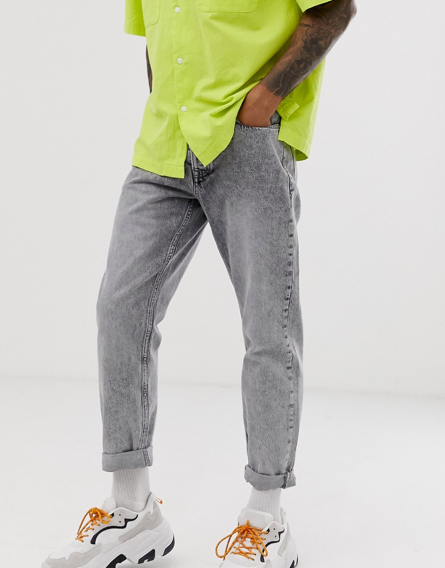 фото Серые свободные джинсы topman-серый