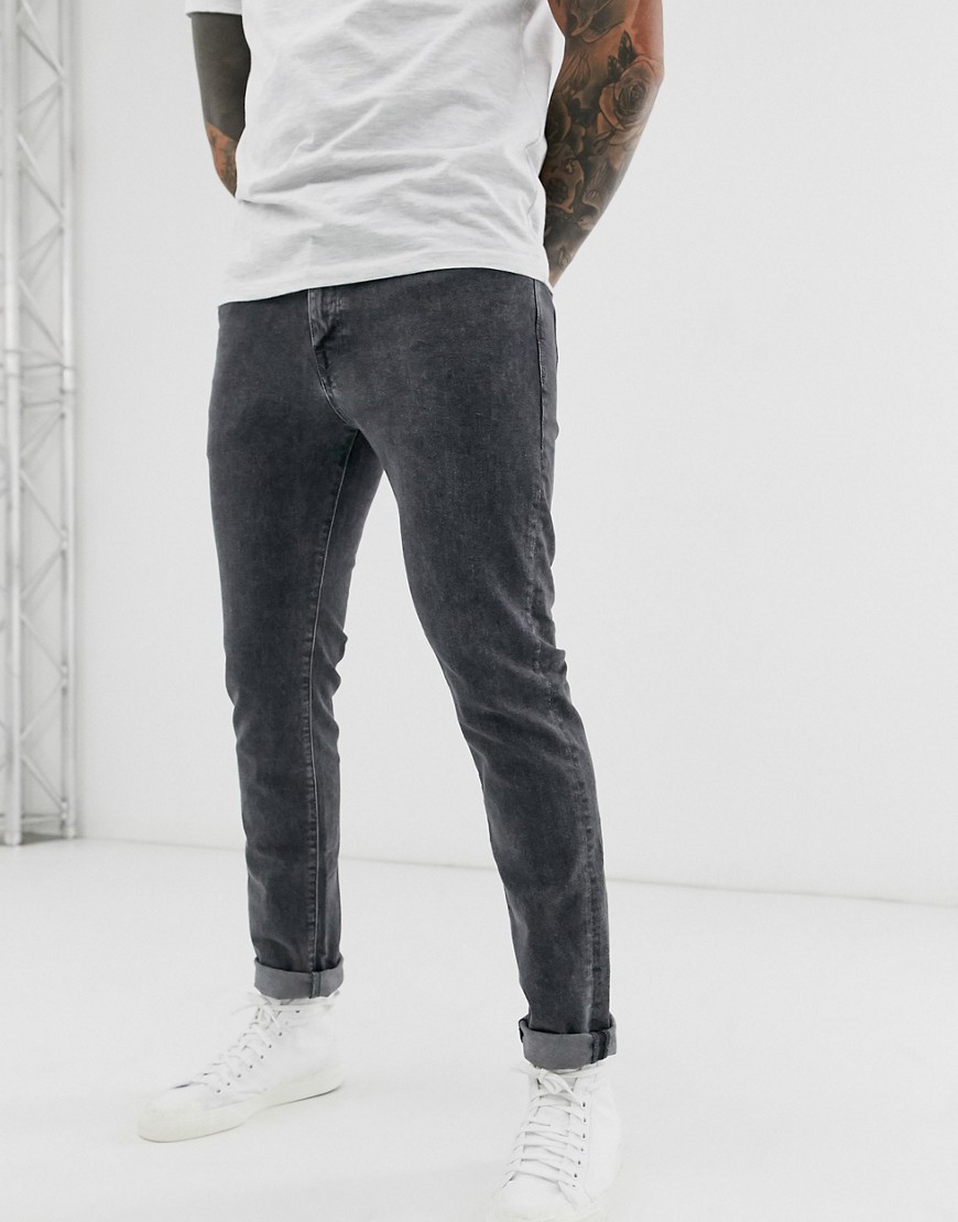 фото Серые узкие джинсы из органического хлопка selected homme-серый
