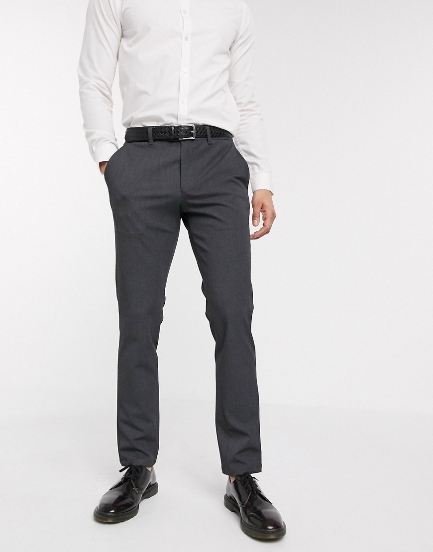 фото Серые узкие стретчевые брюки selected homme-серый