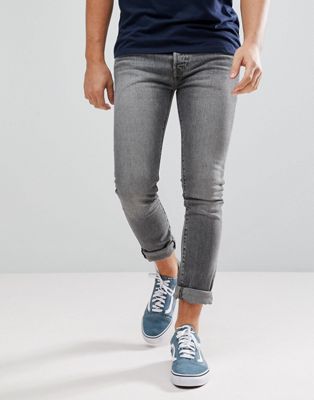 фото Серые выбеленные джинсы скинни с классической талией levi's 501 - simpson-серый