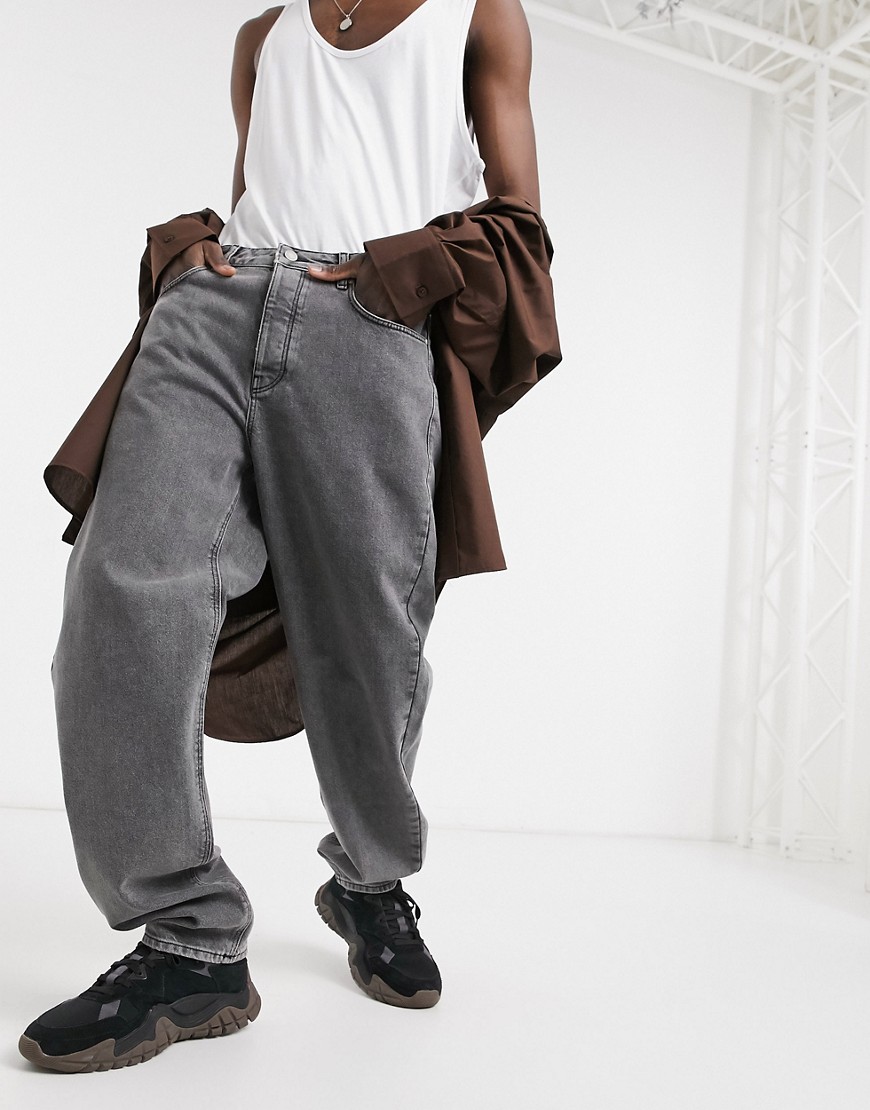 фото Серые выбеленные мешковатые джинсы asos design-серый