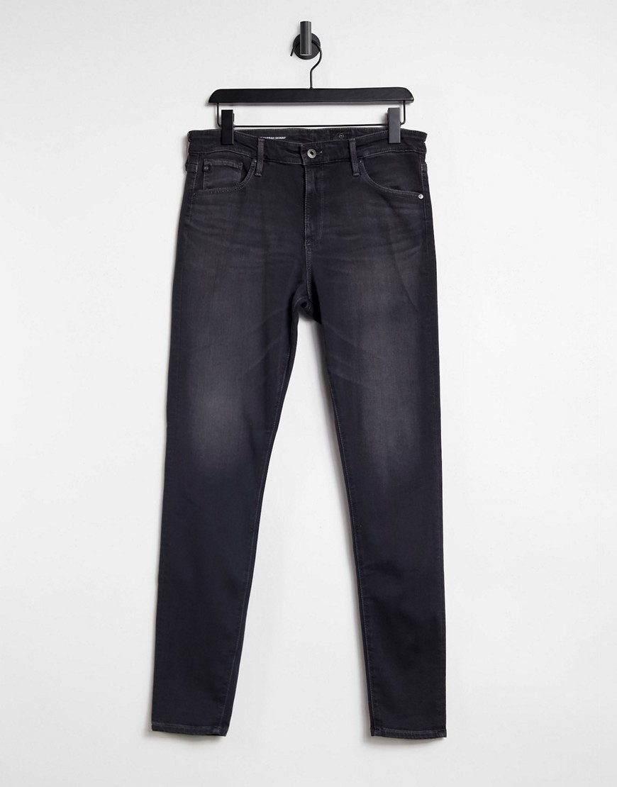 Серые зауженные джинсы с завышенной талией AG Jeans-Серый