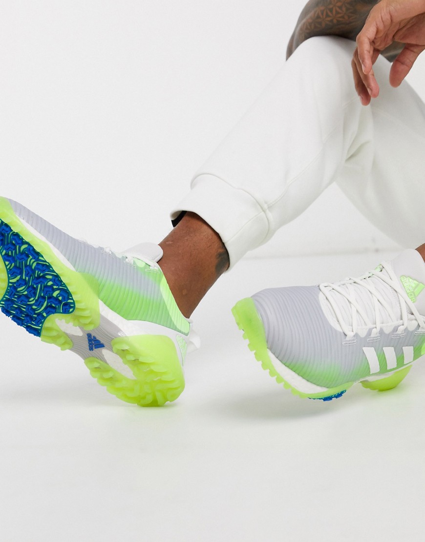 фото Серые /зеленые кроссовки adidas golf-серый