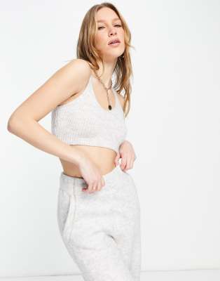 Укороченные топы  Asos Серый бралетт из супермягкого трикотажа от комплекта Topshop